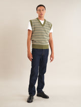 Green Grid Fair-Isle Vest