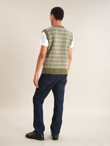 Green Grid Fair-Isle Vest