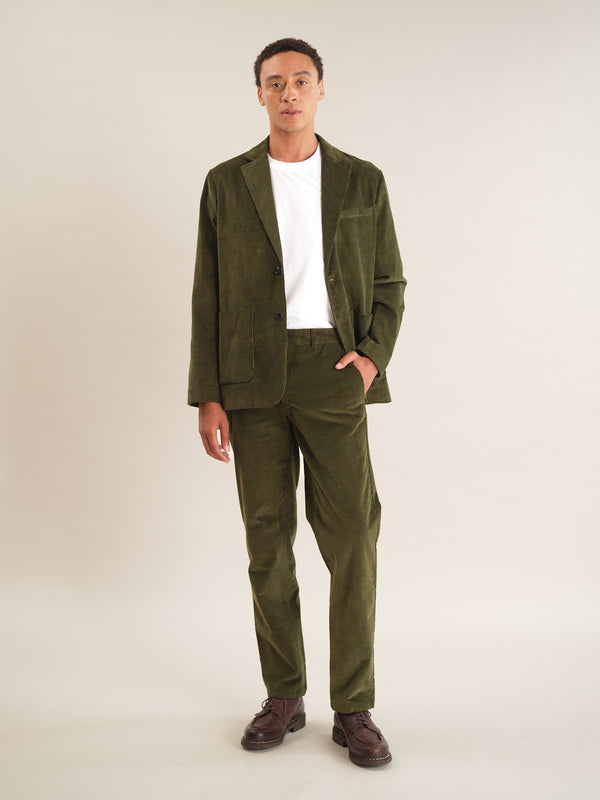 Olive Cotton Pincord Blazer