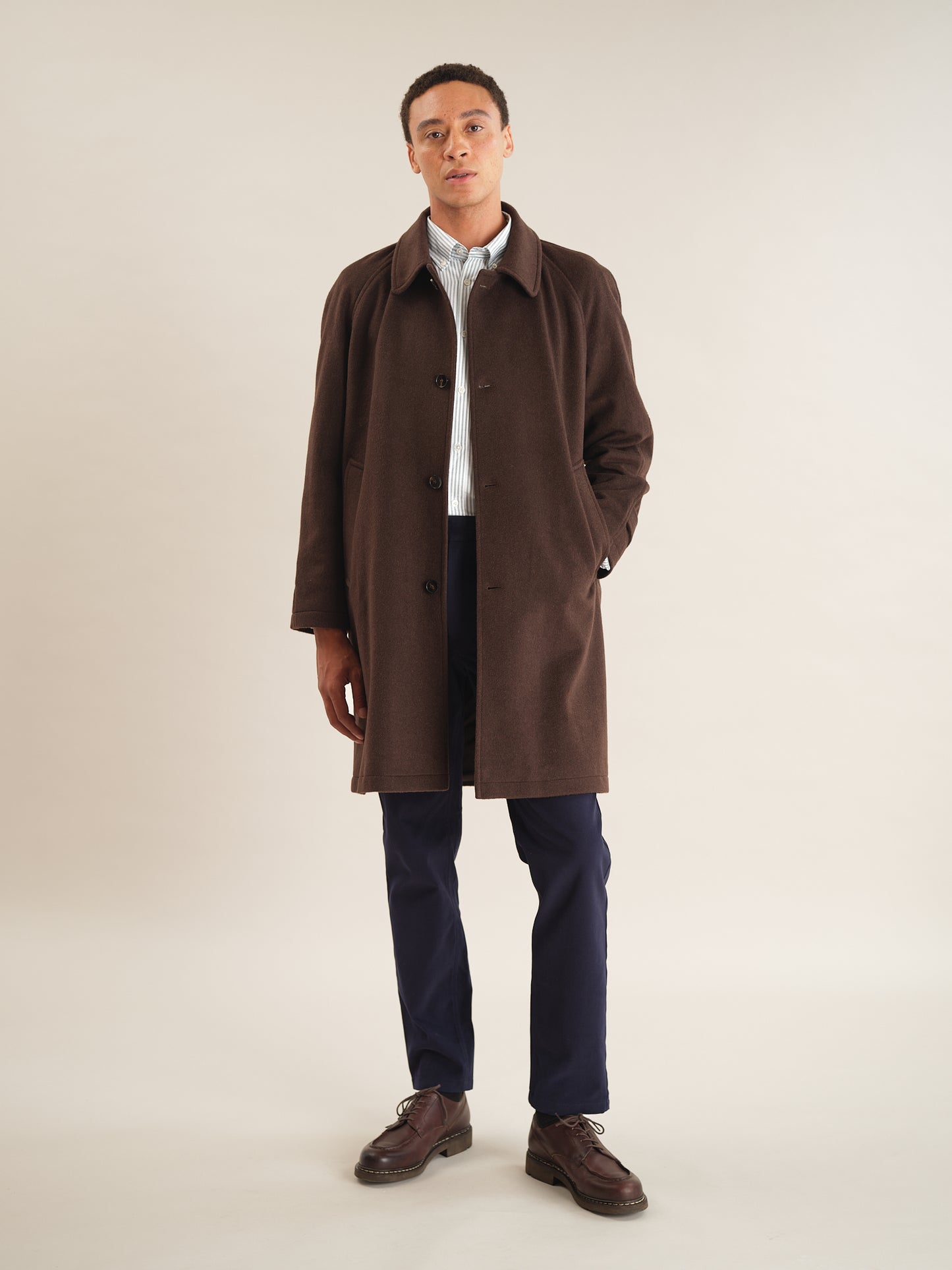 Coffee Cashmere Raglan Overcoat