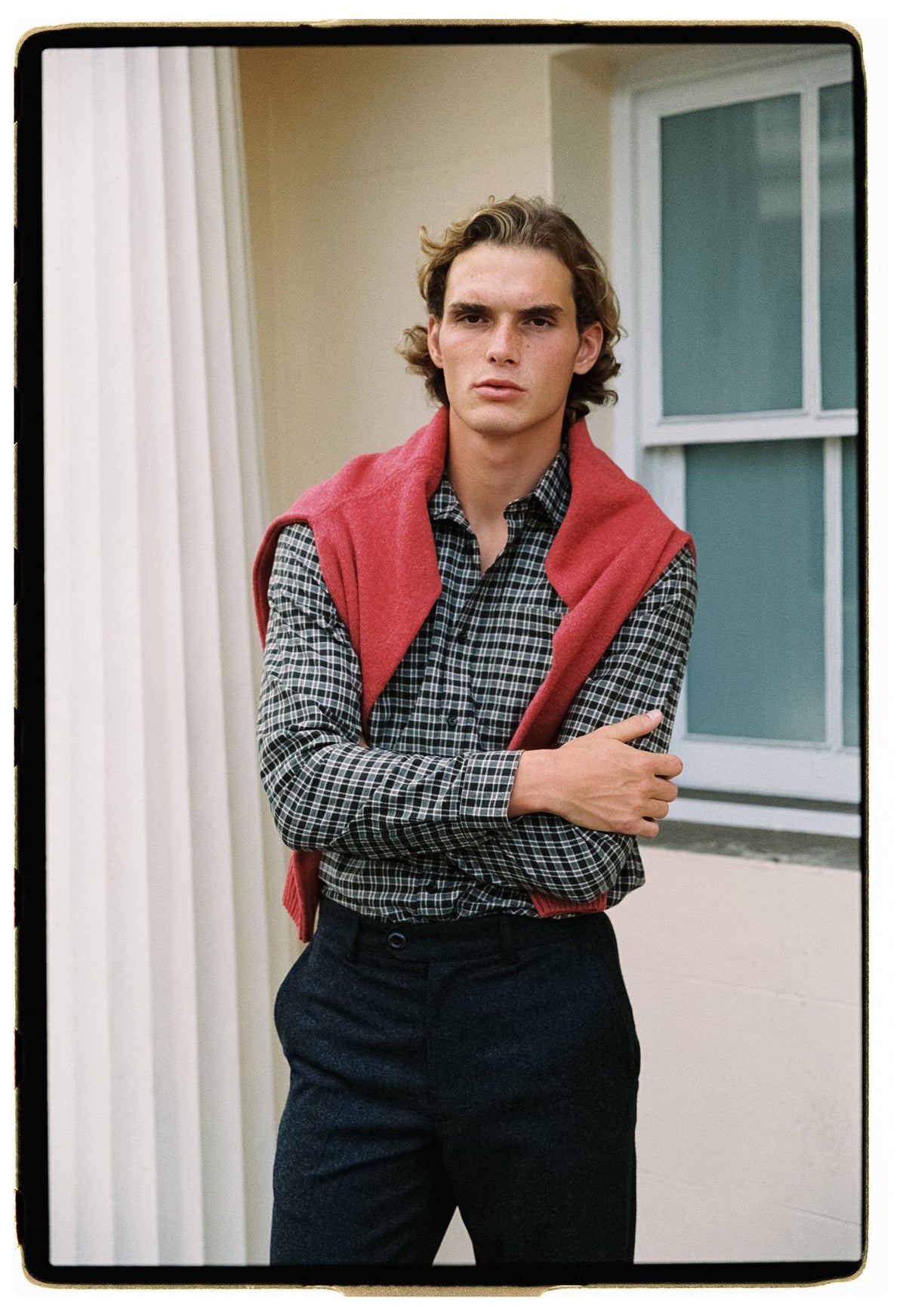 Moss and Maroon Check Flannel Shirt