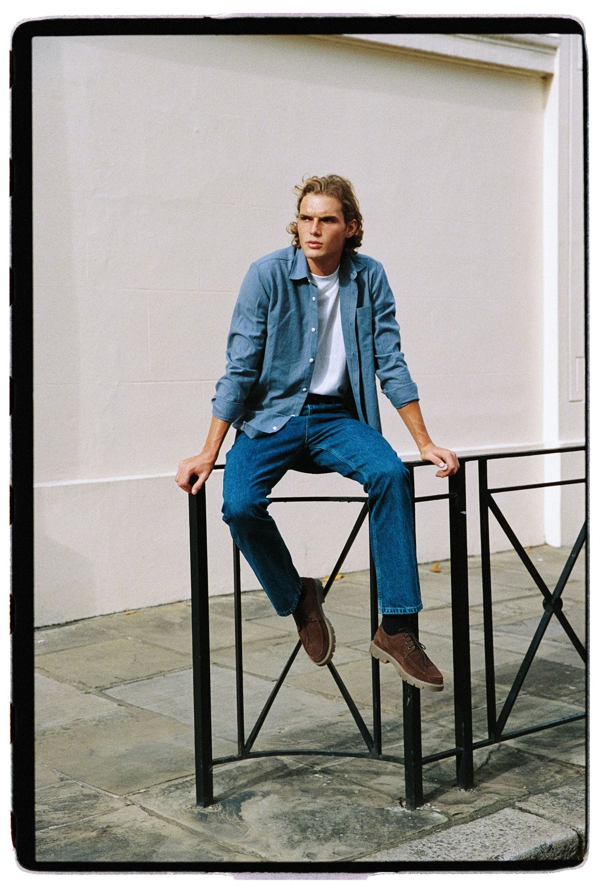 Washed Blue Brushed Cotton Shirt