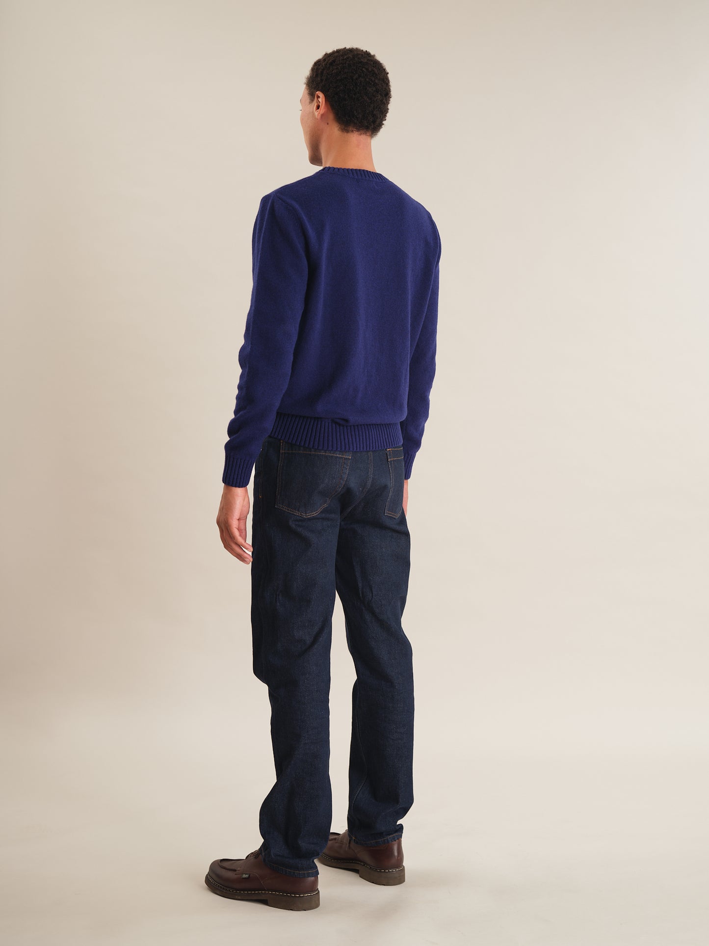 Lapis Blue Lambswool Crew Neck Jumper