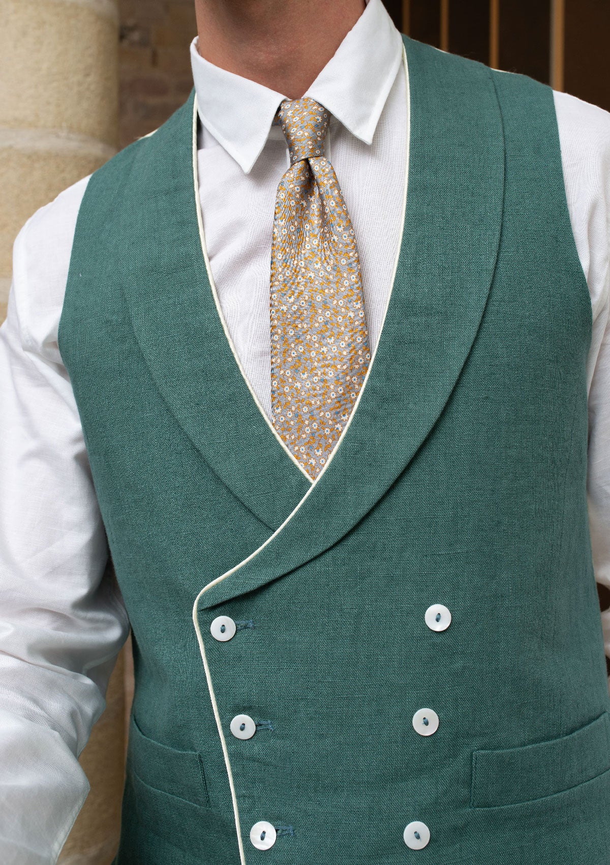 Teal Shawl Lapel Waistcoat SIRPLUS Formal Collection