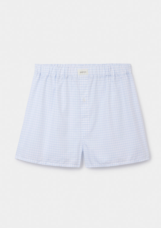 Blue Graph Check Boxer Shorts, Boxer Shorts - SIRPLUS