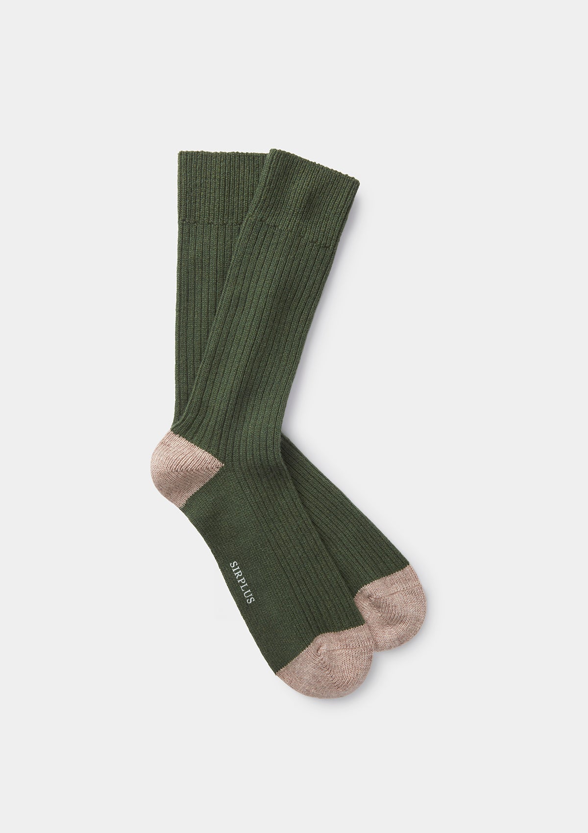 Green & Oatmeal Wool Cashmere Blend Socks