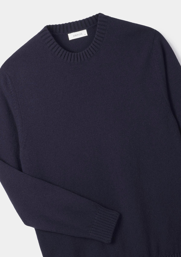 Ink Navy Lambswool Crew Neck Jumper