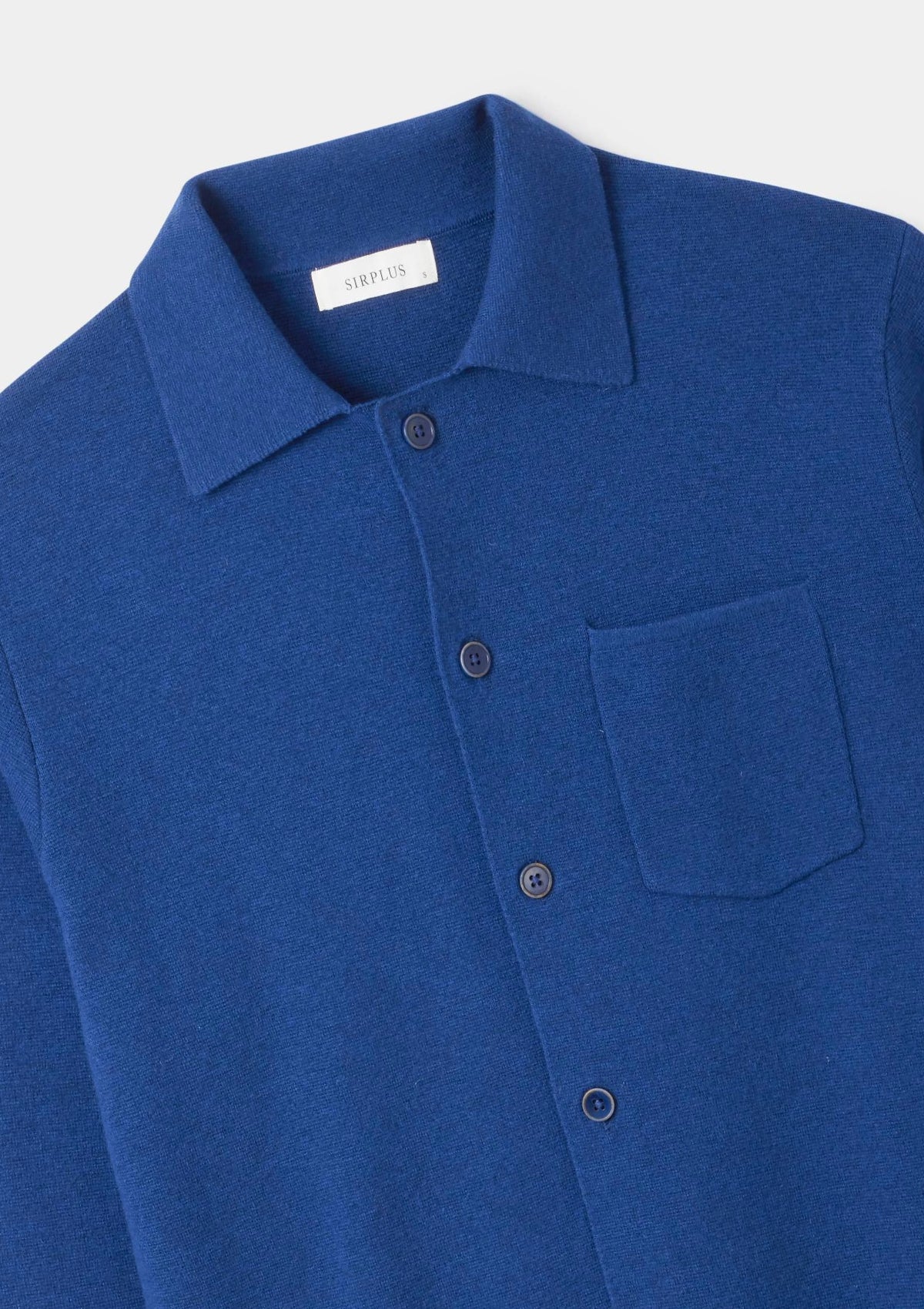 Marine Blue Merino Knit Polo