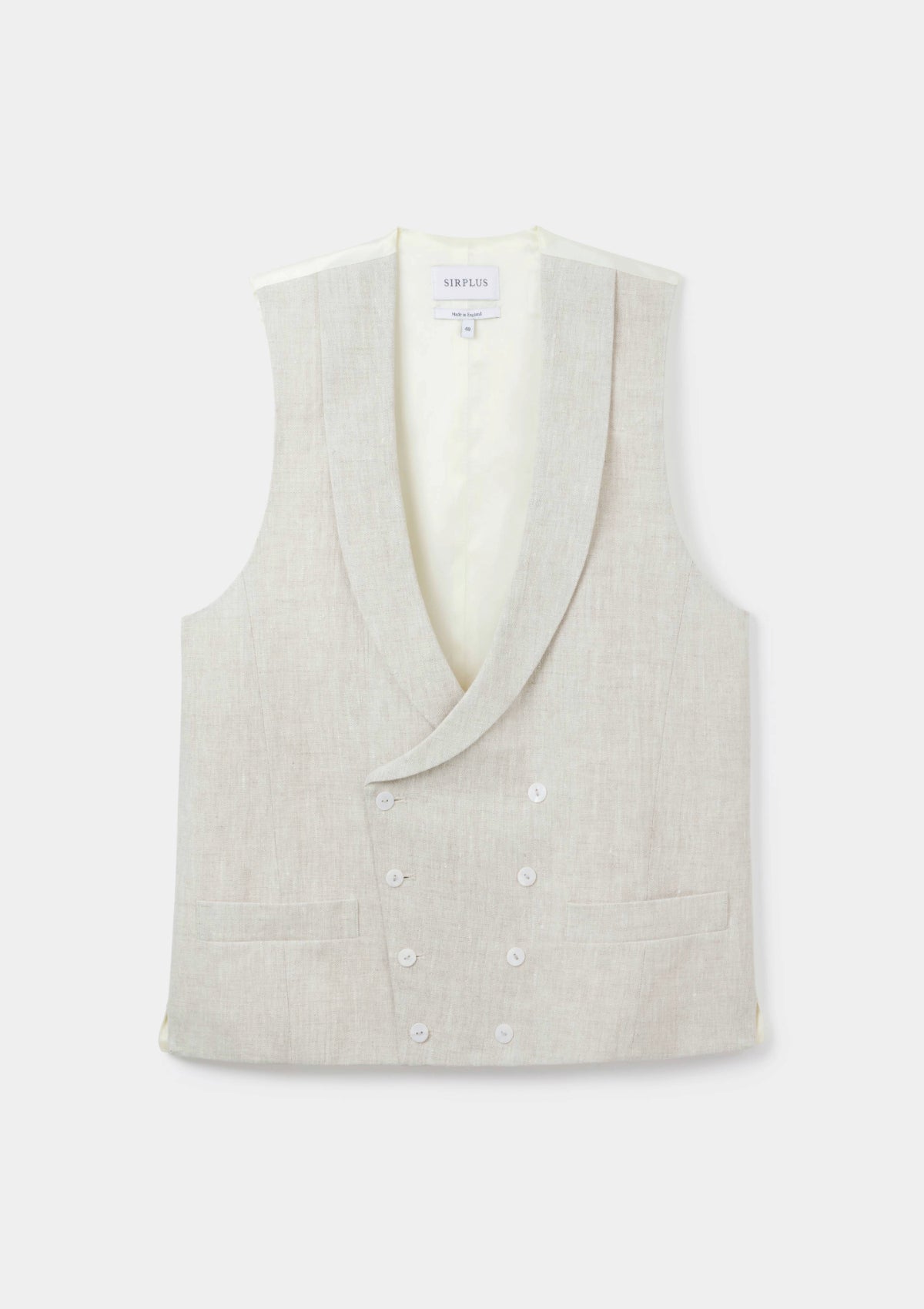 Oatmeal Shawl Lapel Double-Breasted Waistcoat