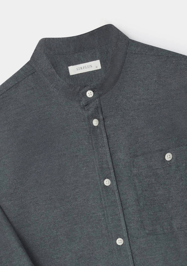 Rifle Green Cotton Cashmere Grandad Shirt