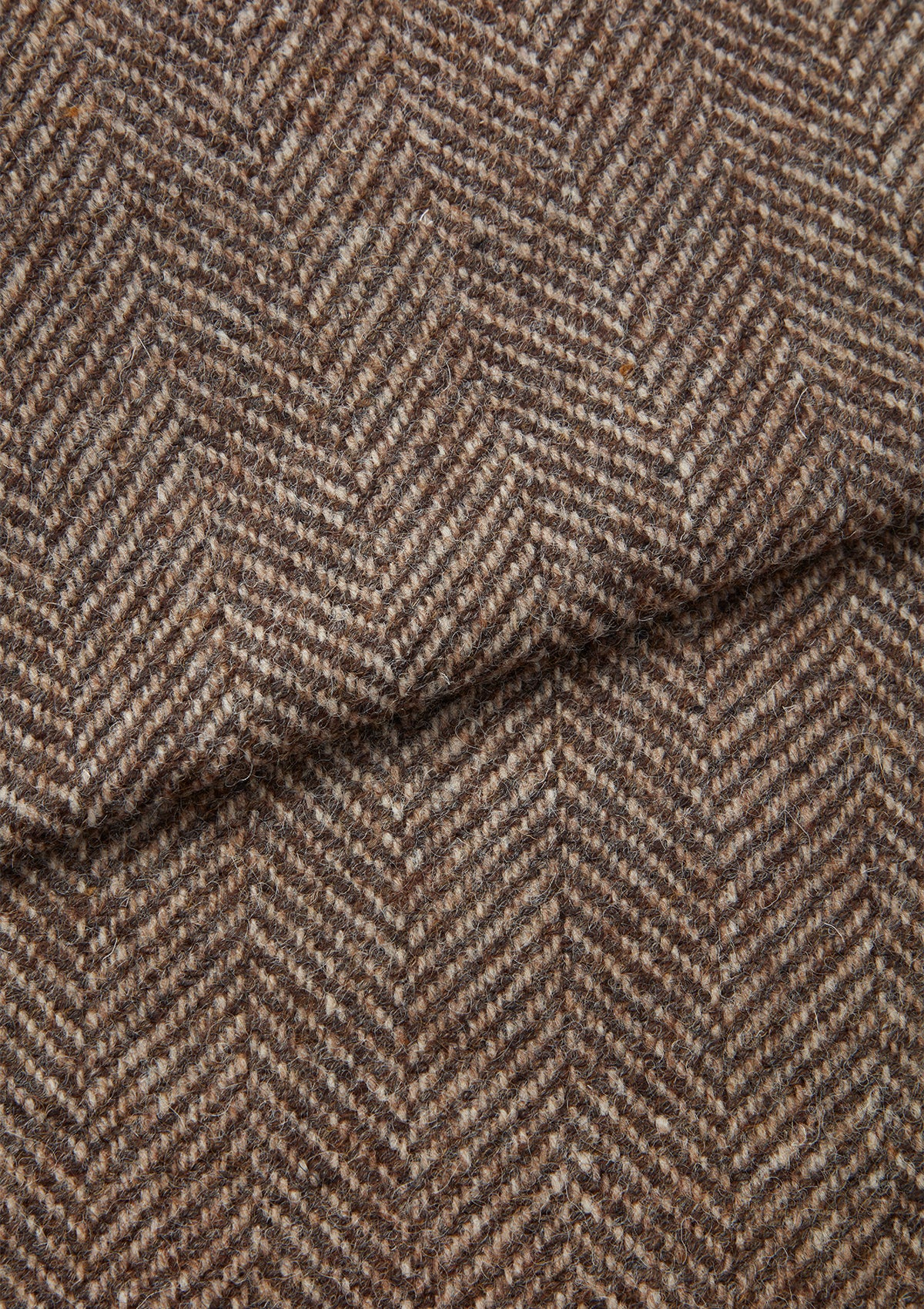 Walnut British Wool Herringbone Overcoat