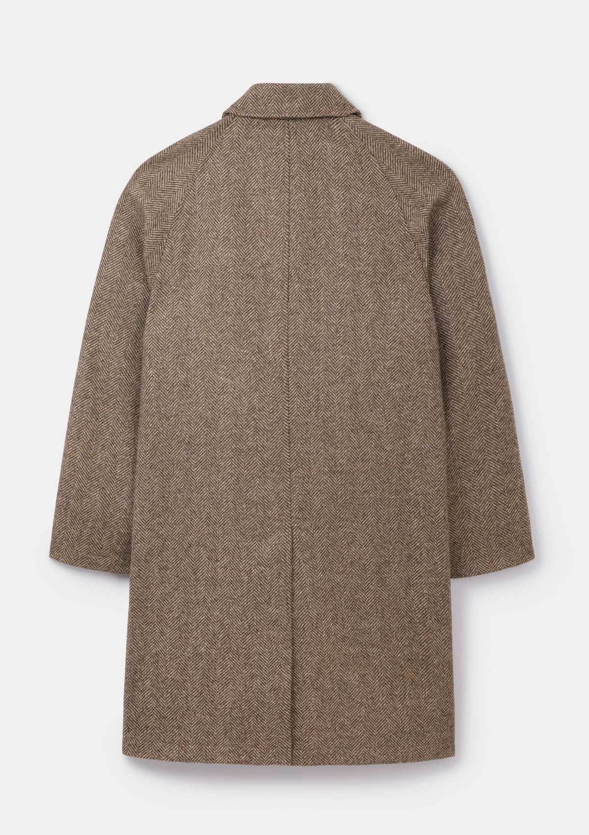 Walnut British Wool Herringbone Overcoat