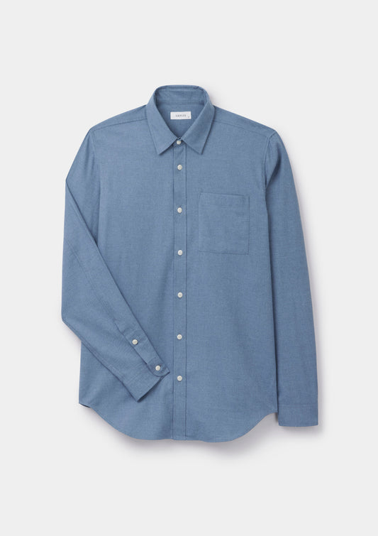 Washed Blue Brushed Cotton Shirt