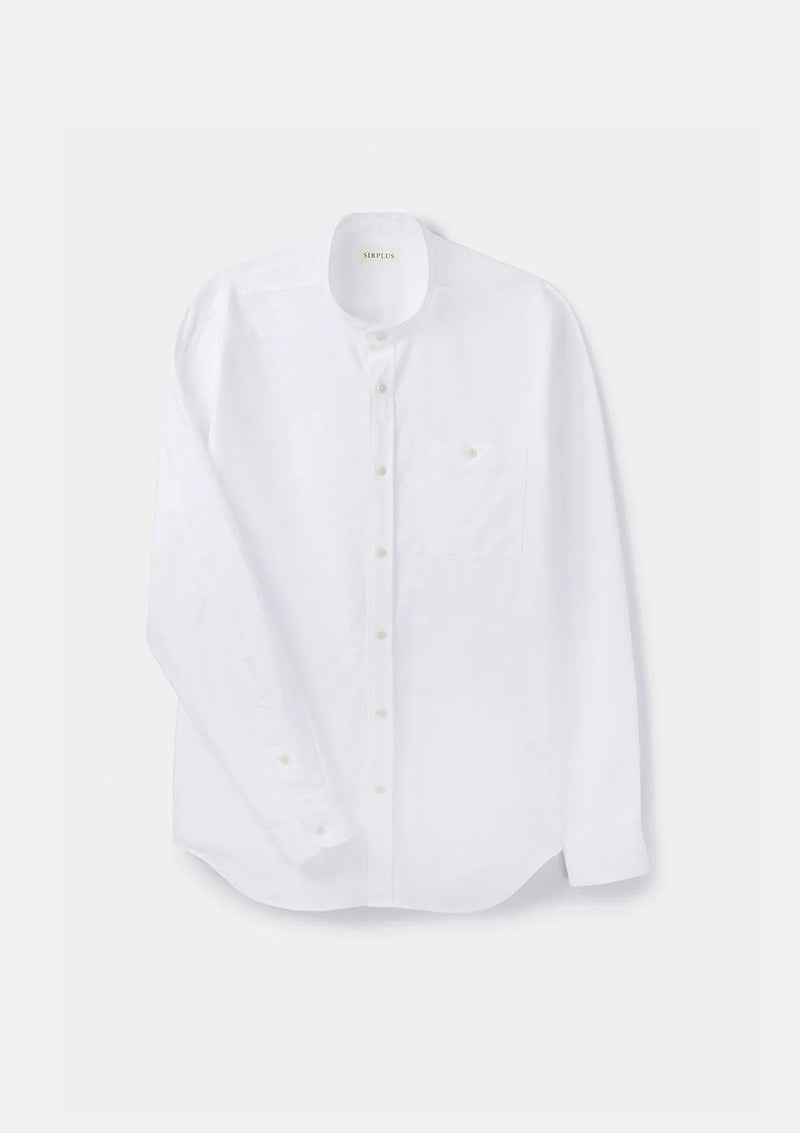 White Oxford Grandad Shirt by SIRPLUS