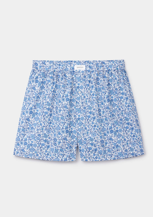 Blue Blossom Boxer Shorts-Made with Liberty Fabric
