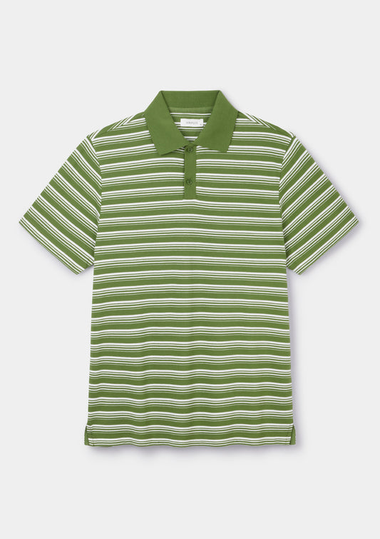 Cactus Green Stripe Tennis Polo, Polo Shirt - SIRPLUS