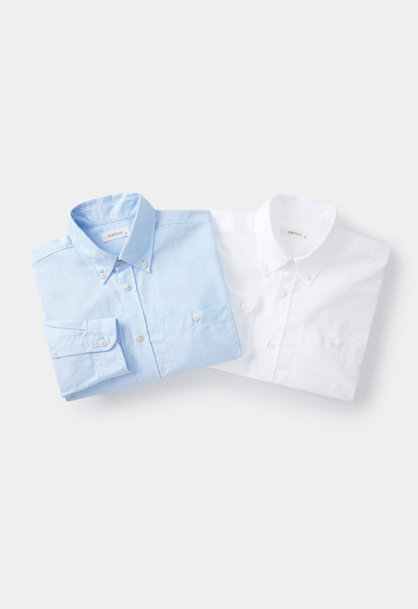 White Oxford Button-Down Collared Shirt, Collar Shirts - SIRPLUS
