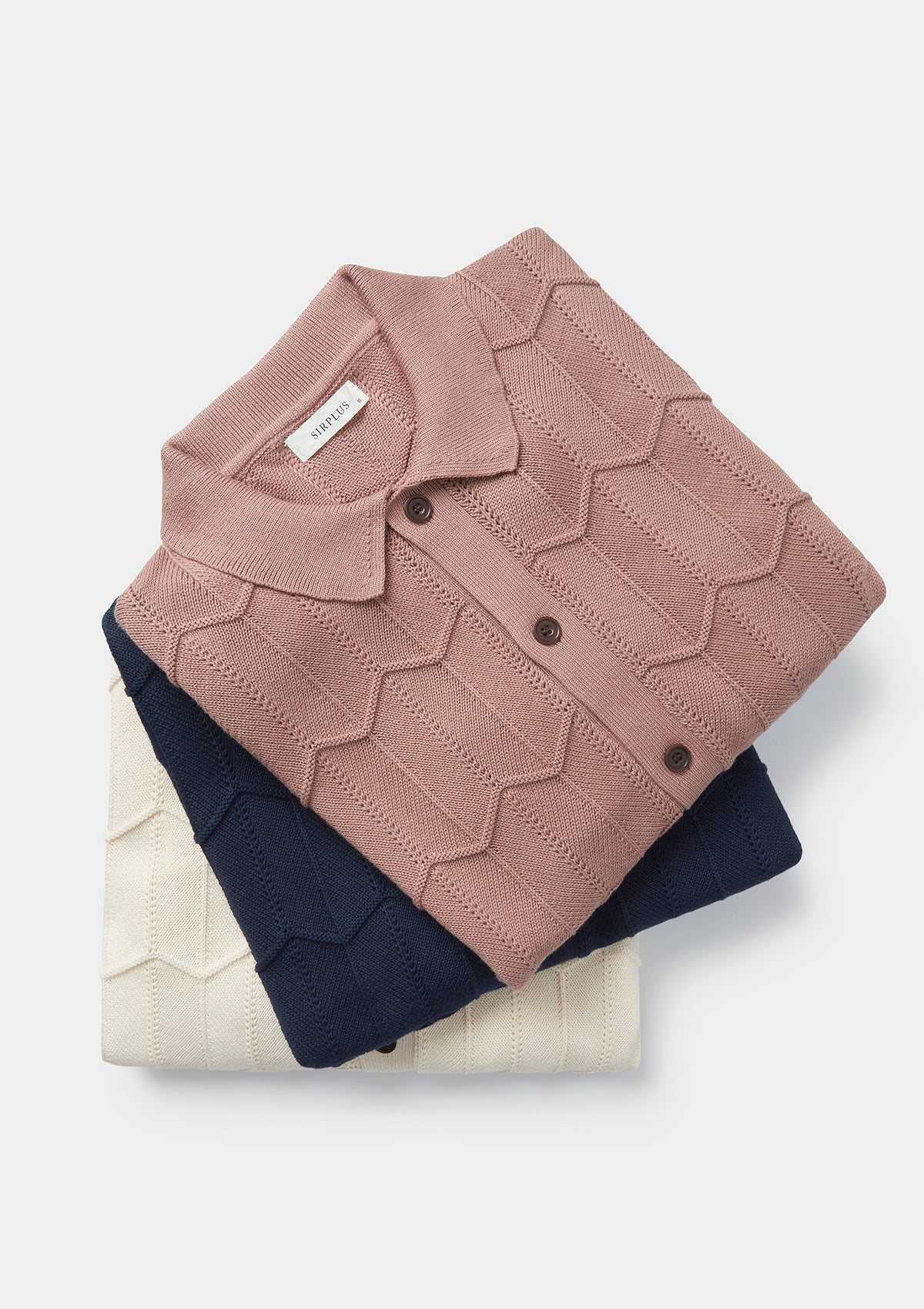 Clay Chevron Knit Polo, Polo Shirts - SIRPLUS