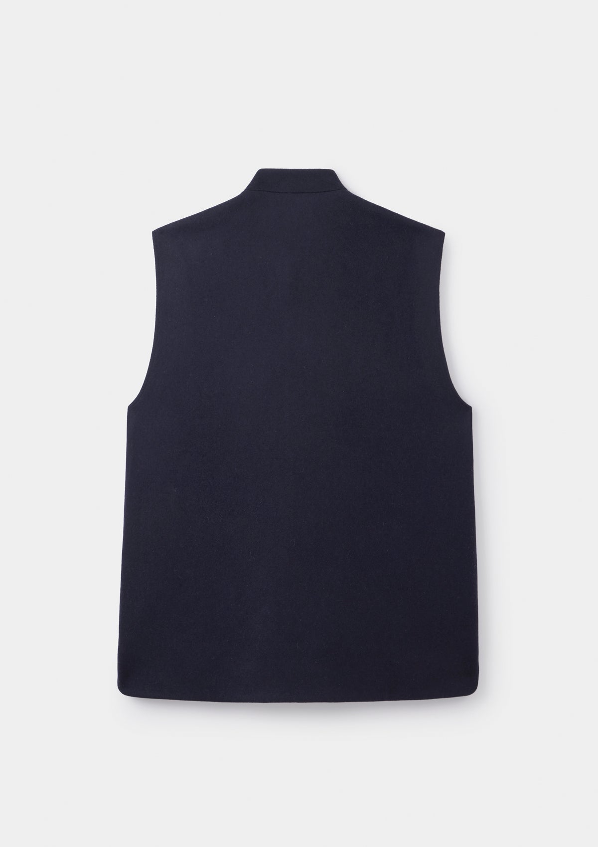 Navy Classic Wool Cashmere Nehru Waistcoat, Nehru Waistcoat - SIRPLUS
