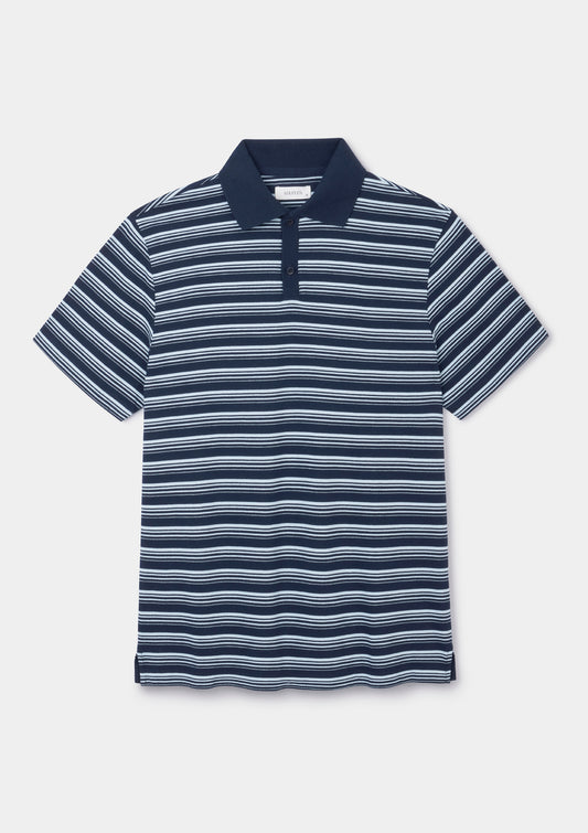 Navy Stripe Tennis Polo, Polo Shirt - SIRPLUS