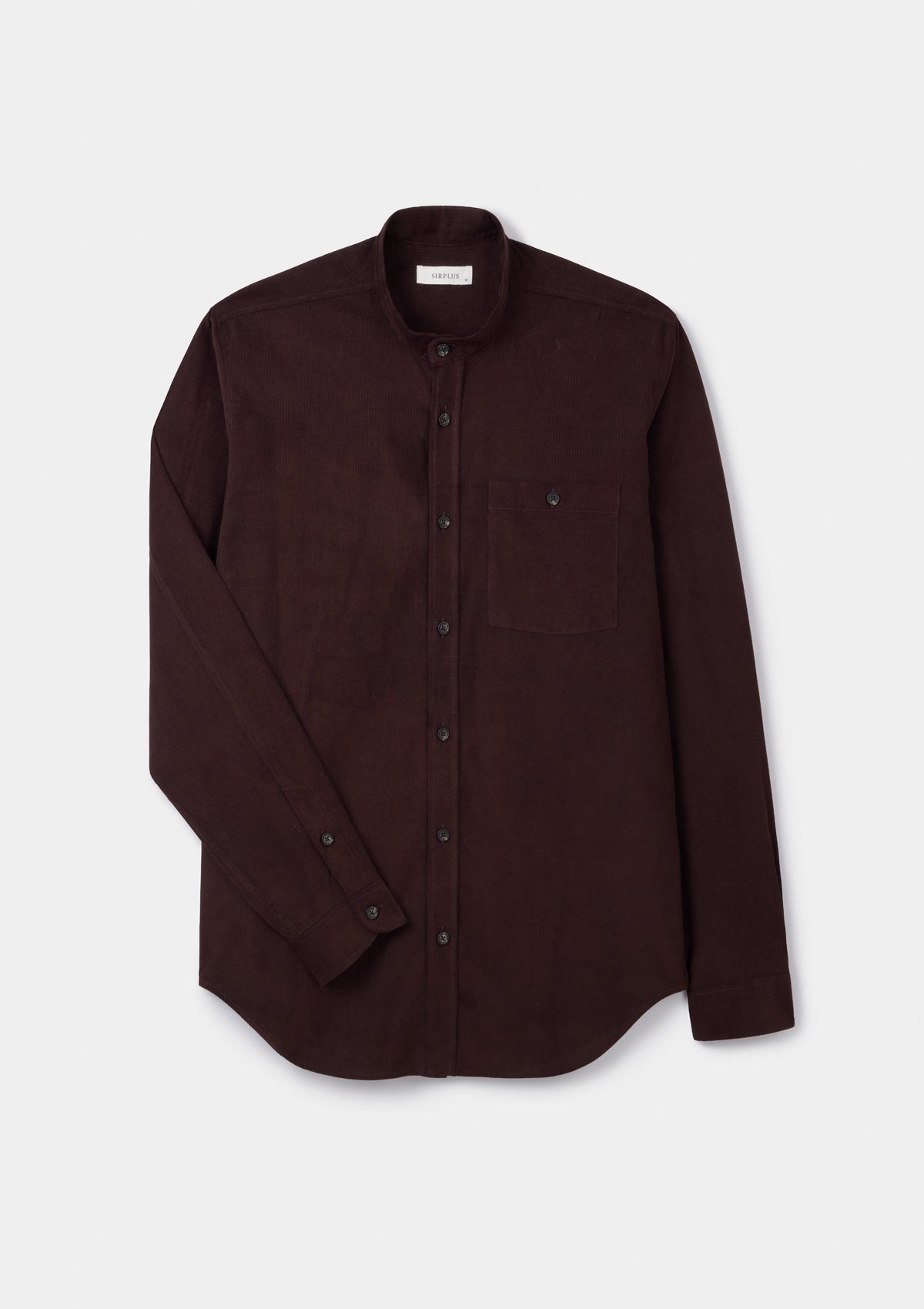 Mahogany Needlecord Grandad Shirt, Grandad Shirt - SIRPLUS