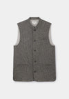 Black & Beige Tweed Nehru Waistcoat, Nehru Waistcoat - SIRPLUS