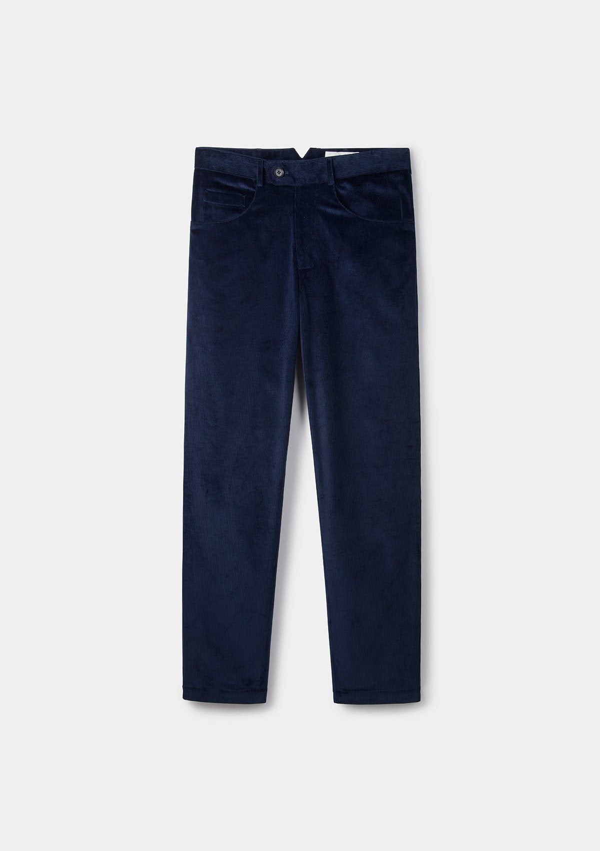 Navy Organic Cotton-Corduroy Casual Trousers, Casual Trousers - SIRPLUS