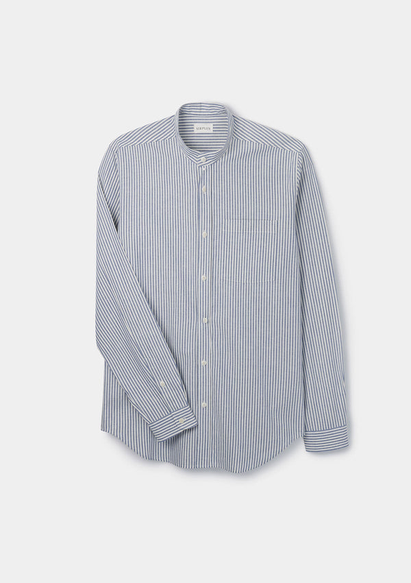 Blue & White Striped Grandad Shirt, Grandad Shirt - SIRPLUS