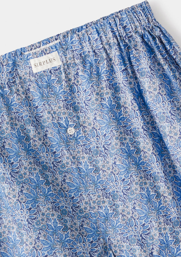 Blue Aubrey Forest Boxer Shorts - Made with Liberty Fabric, Boxer Shorts - SIRPLUS
