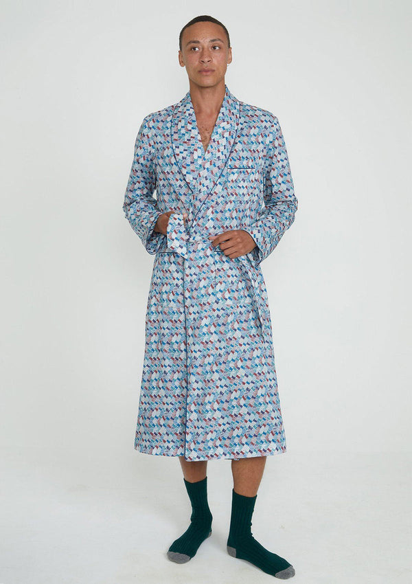 Blue Crayon Check Dressing Gown - Made with Liberty Fabric, Dressing Gowns - SIRPLUS