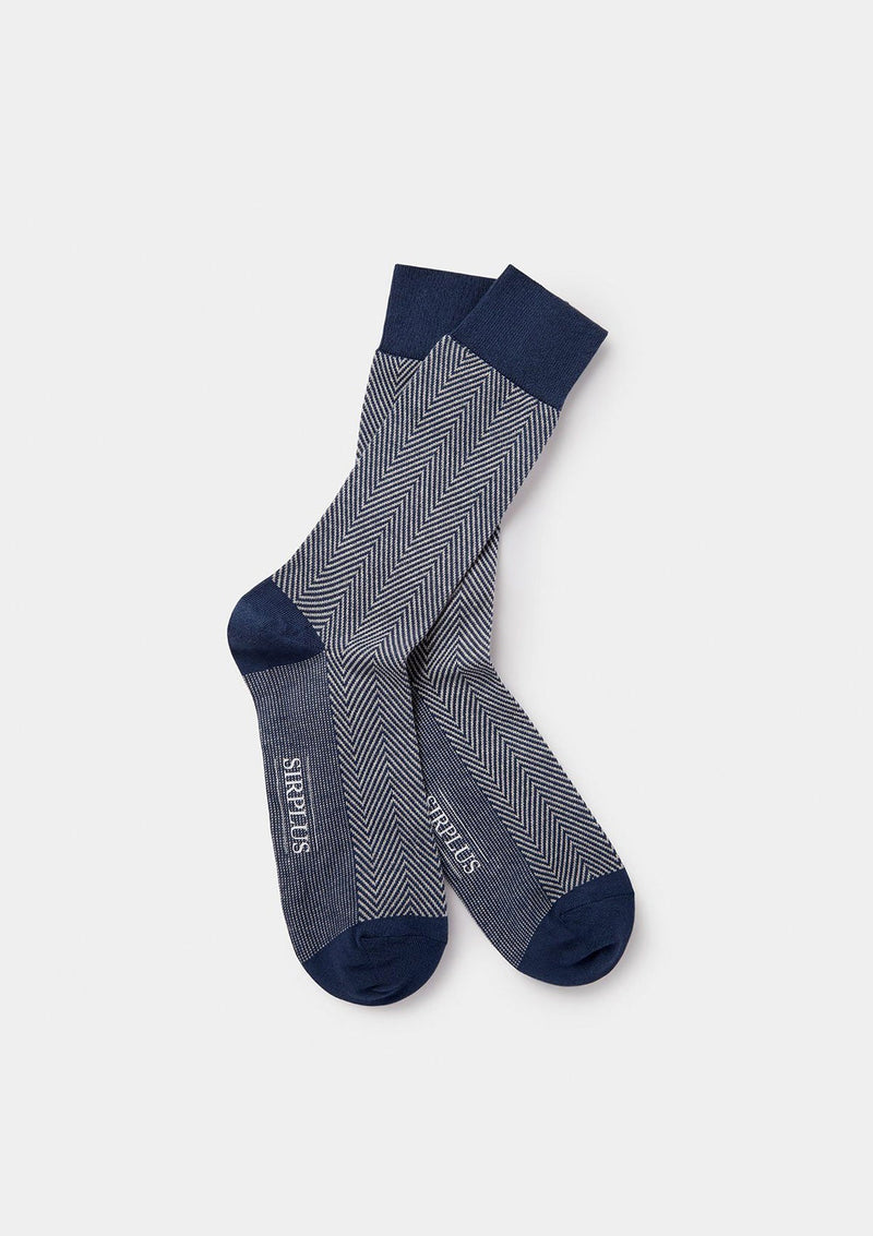 Blue Herringbone Socks, Socks - SIRPLUS