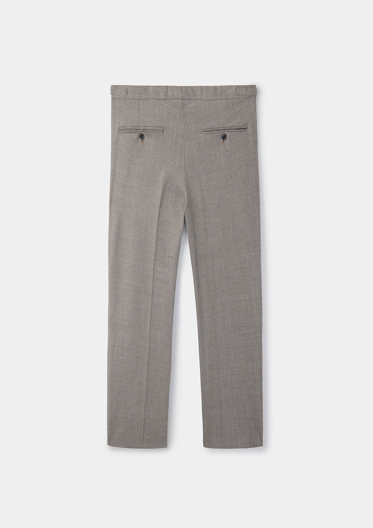 Taupe Virgin Wool Suit Trousers, Formal Trousers - SIRPLUS