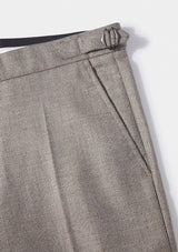 Taupe Virgin Wool Suit Trousers, Formal Trousers - SIRPLUS