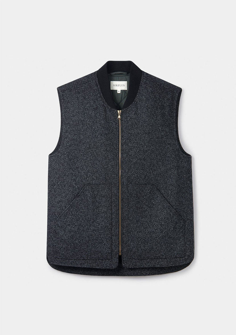 Charcoal Wool Twill Gilet, Gilets - SIRPLUS