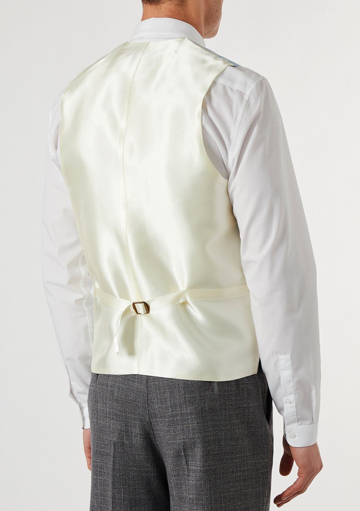 Pale Blue Shawl Lapel Double Breasted Waistcoat, Double Breasted Waistcoats - SIRPLUS