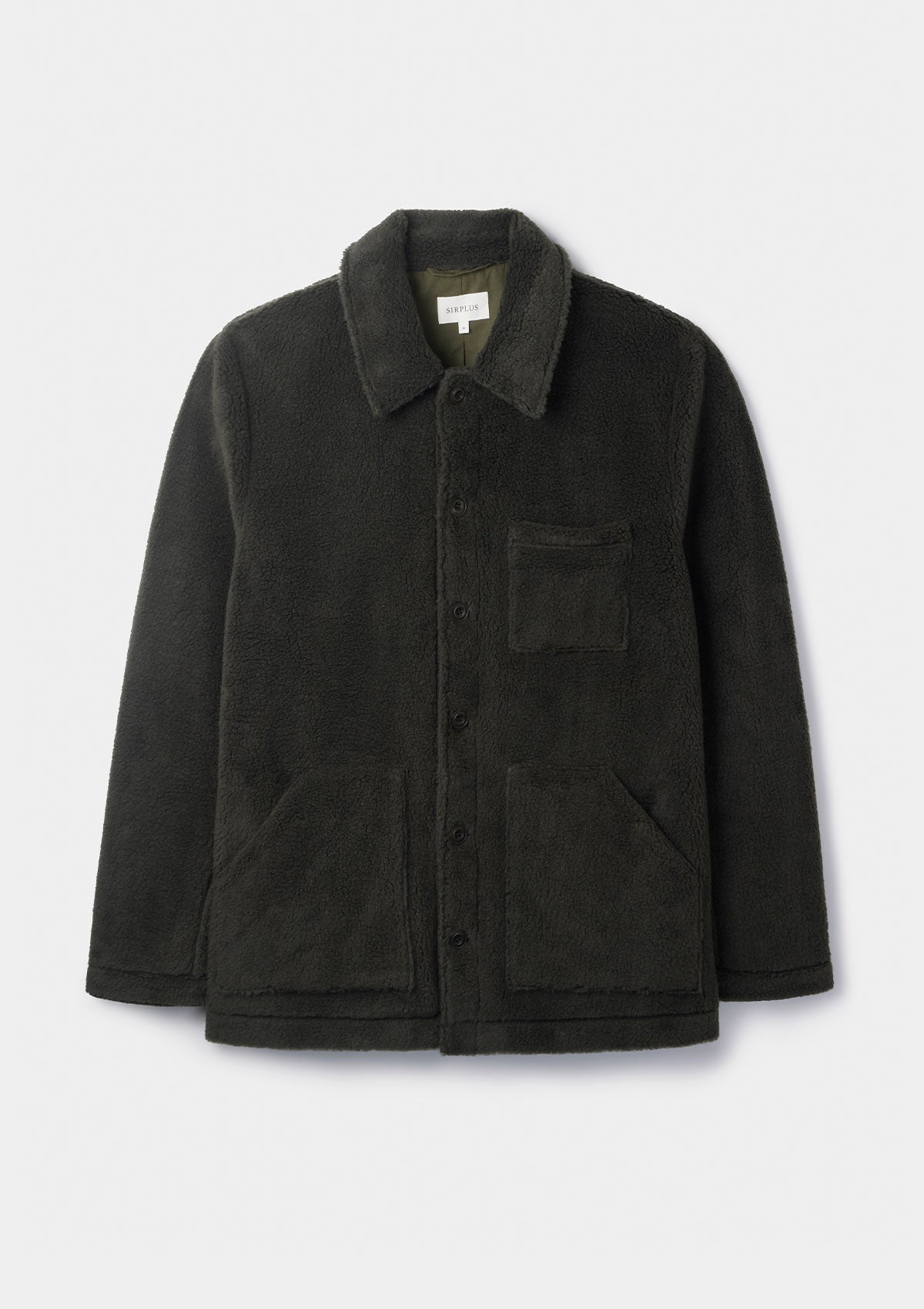 Dark Green Teddy Chore Jacket, Chore Jackets - SIRPLUS