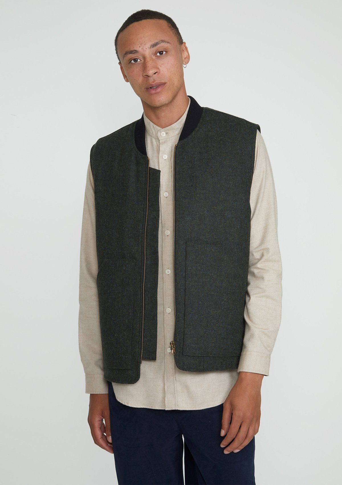 Dark Green Wool Gilet, Gilets - SIRPLUS