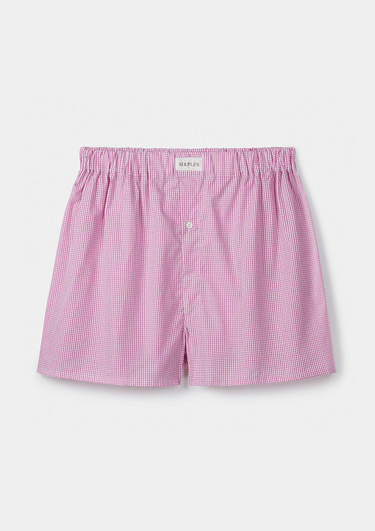Deep Pink Checked Boxer Shorts, Boxer Shorts - SIRPLUS