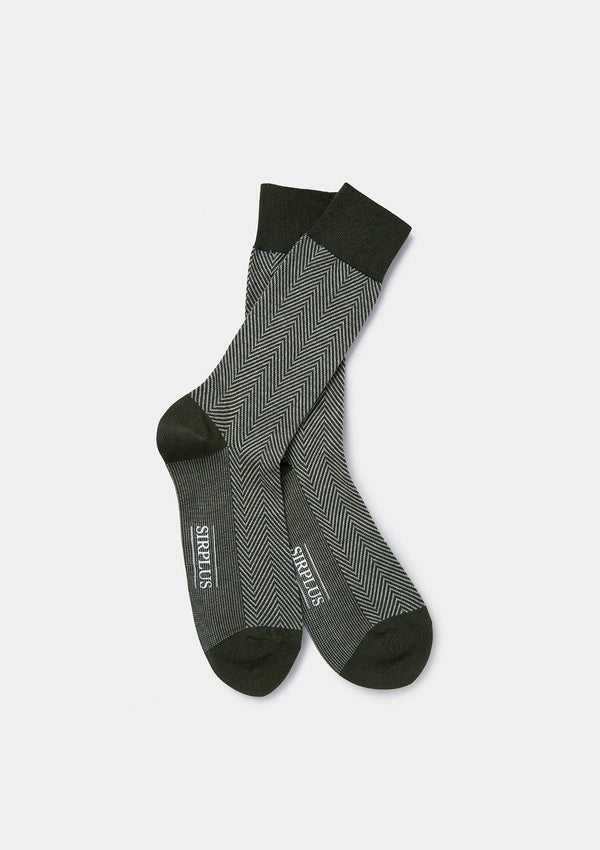 Green Herringbone Socks, Socks - SIRPLUS