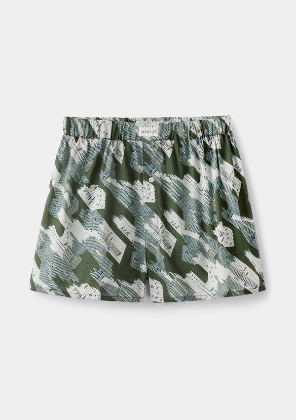 Green Himuro Sky Boxer Shorts - Made with Liberty Fabric, Boxer Shorts - SIRPLUS