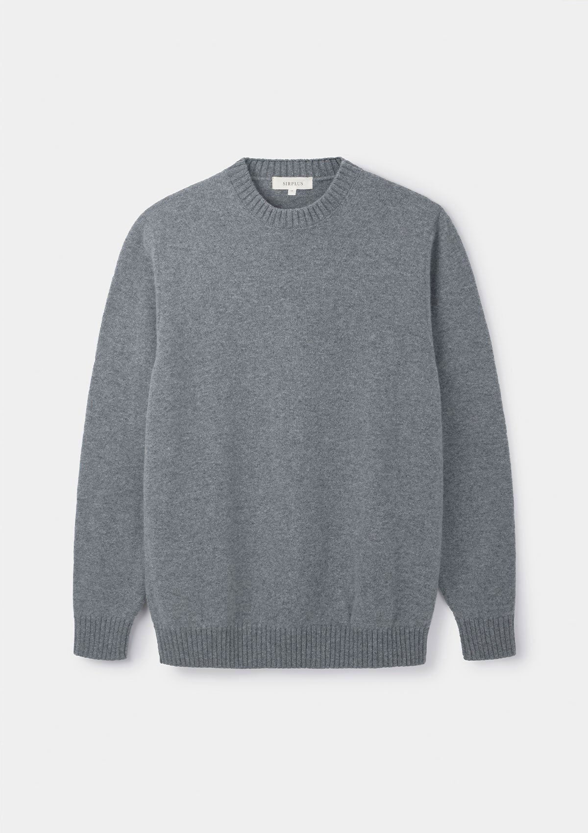 Grey Lambswool Crew Neck Jumper, Knitwear - SIRPLUS