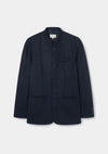 Midnight Herringbone Nehru Jacket, Nehru Jackets - SIRPLUS