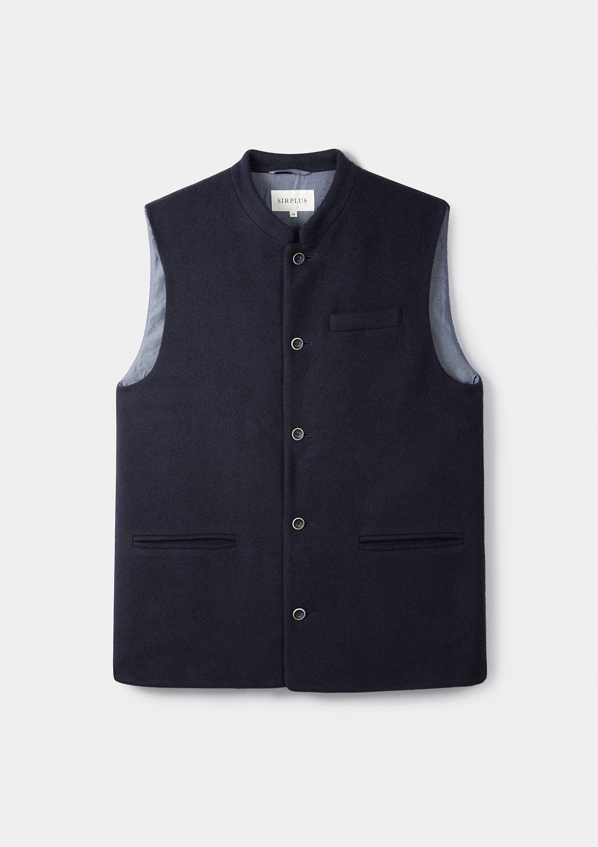 Navy Cashmere Nehru Waistcoat, Nehru Waistcoats - SIRPLUS