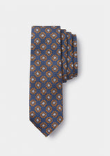 Navy & Gold Floral Print Tie, Ties - SIRPLUS