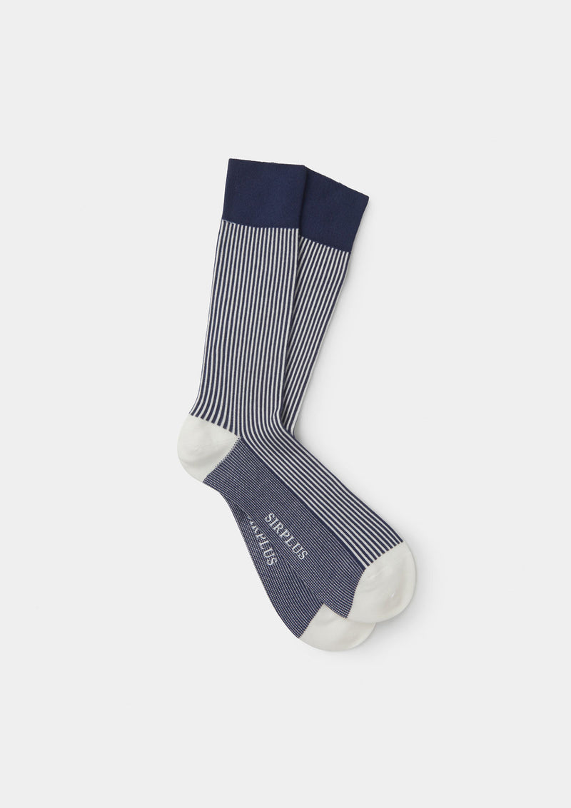 Navy & White Stripe Socks, Socks - SIRPLUS