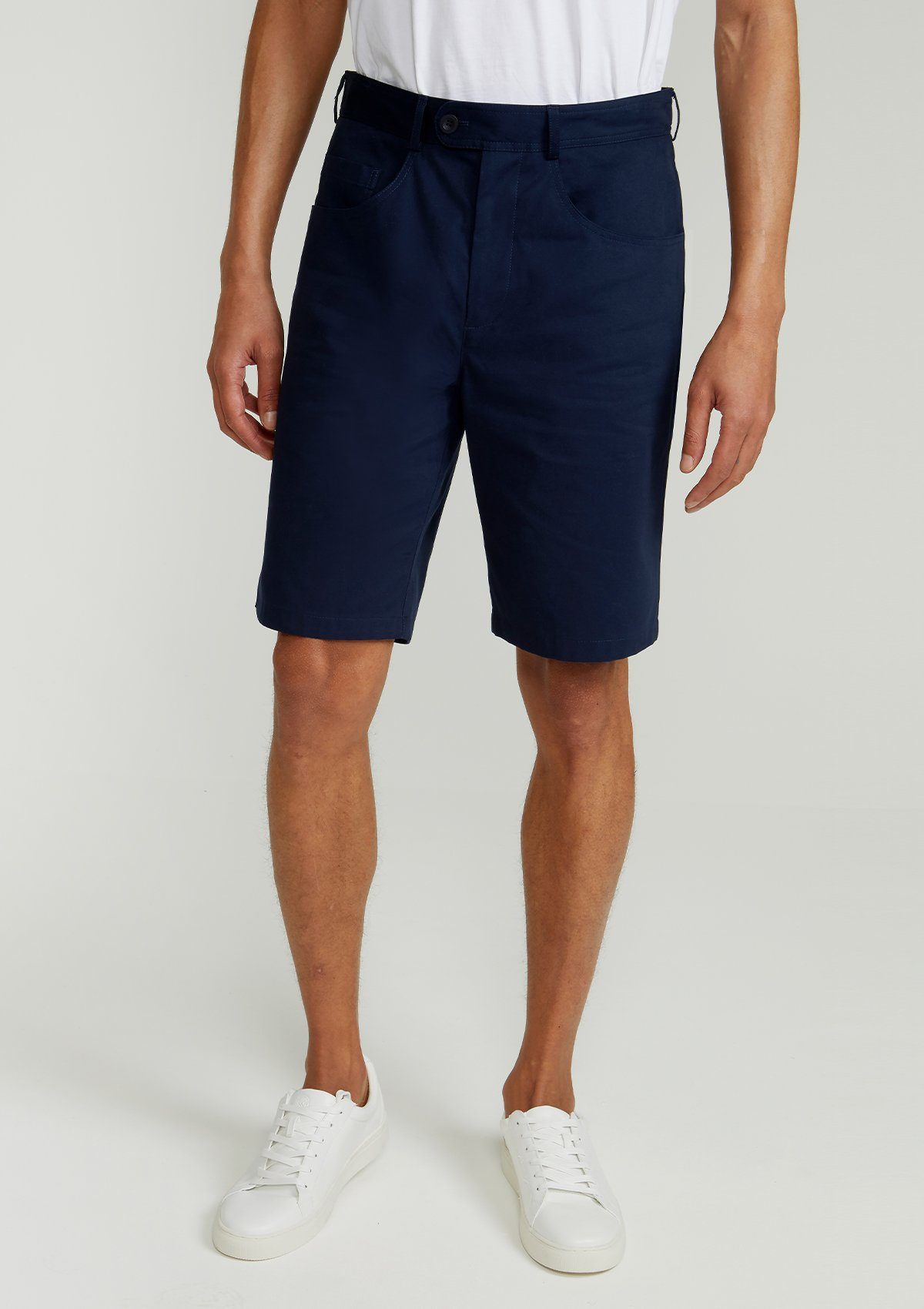 Navy Brushed Cotton Shorts, Shorts - SIRPLUS