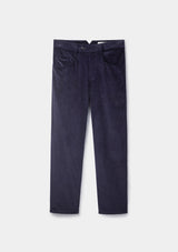 Navy Cotton-Corduory Casual Trousers, Casual Trousers - SIRPLUS