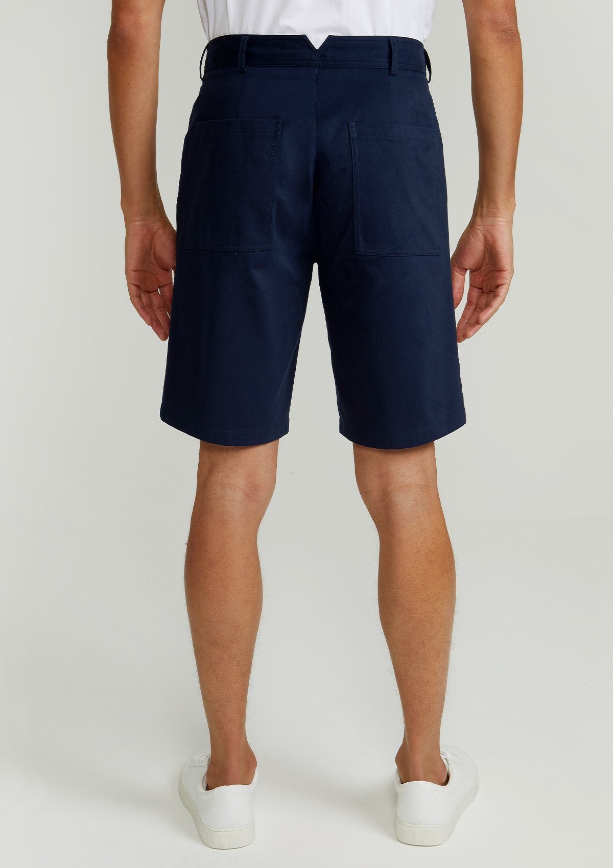 Navy Brushed Cotton Shorts, Shorts - SIRPLUS