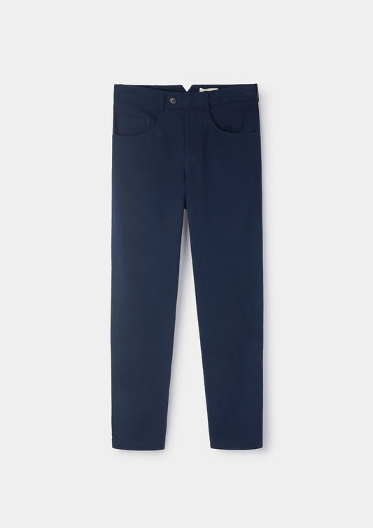 Navy Cotton Twill Chinos, Casual Trousers - SIRPLUS