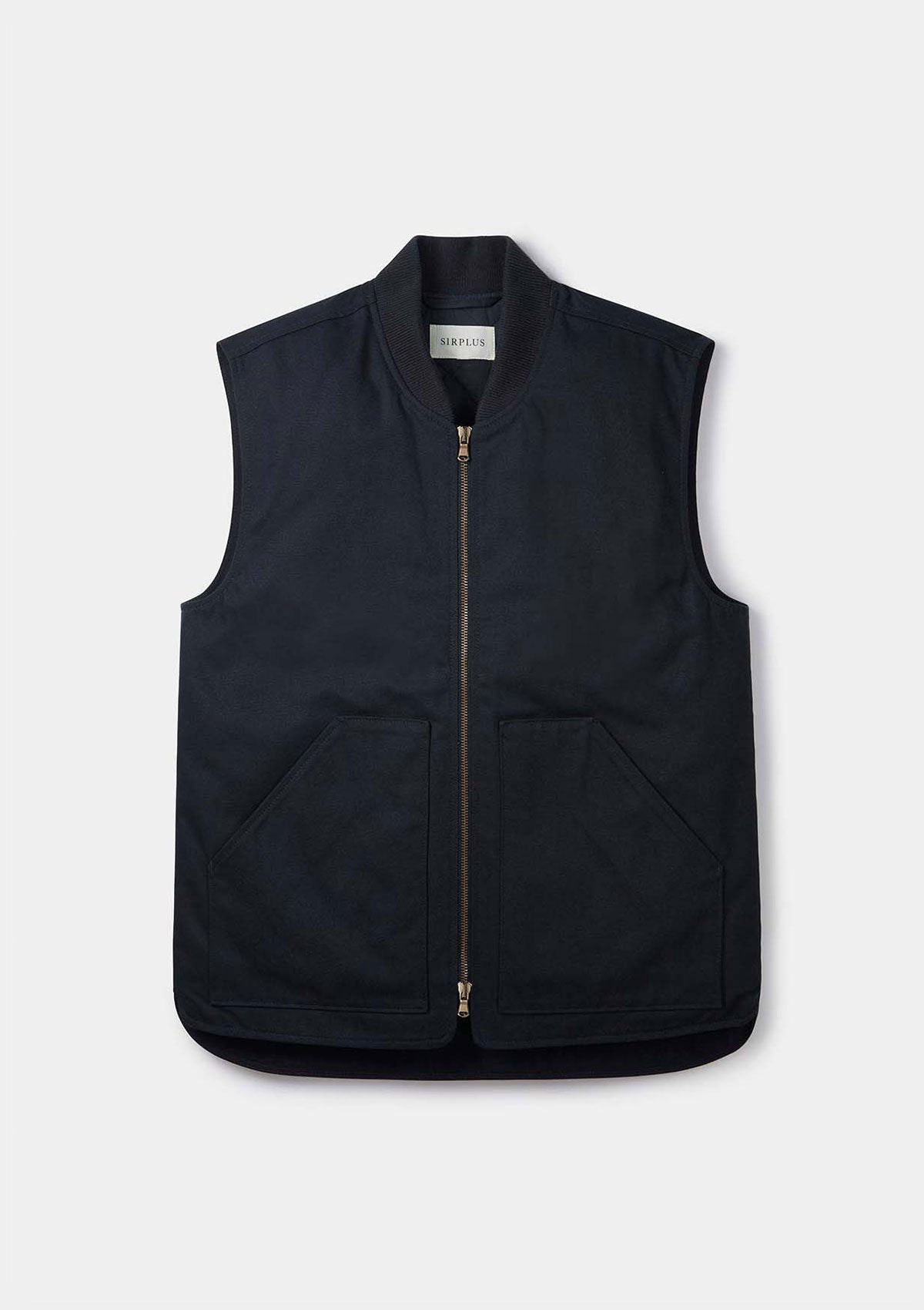 Navy Cotton Twill Gilet, Gilets - SIRPLUS